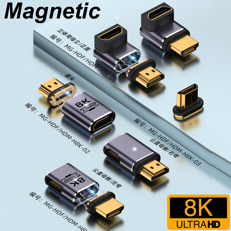 Hdmi 2.1 Cable 8K 60Hz 48Gbps Earc - Elbow HDMI-Compatible 2.1 Male to Female