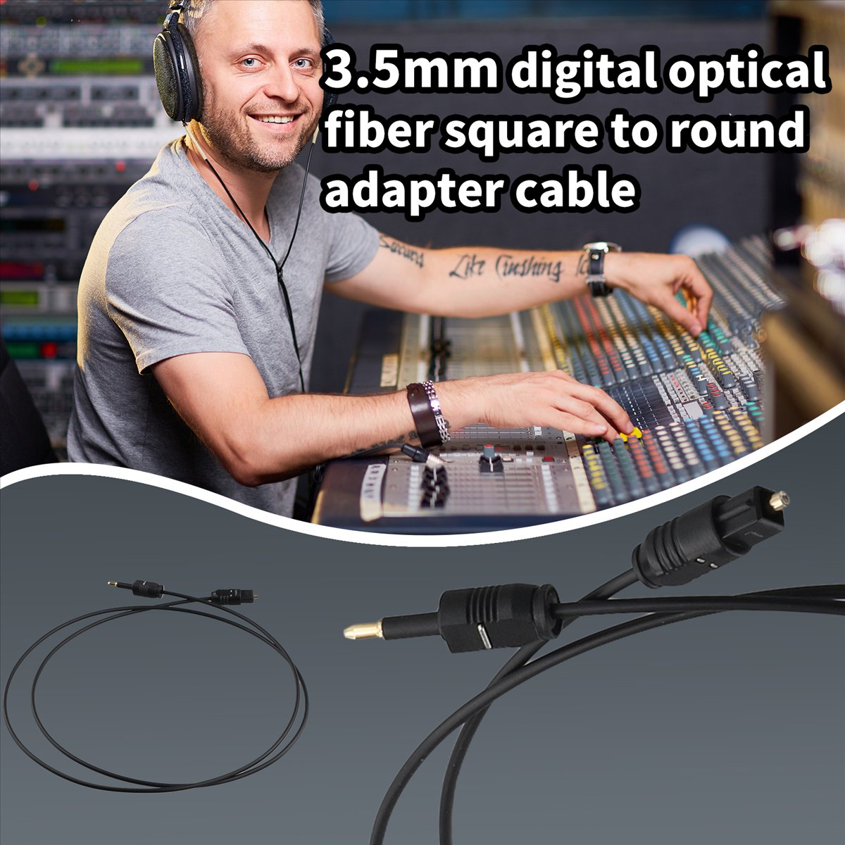 Optical Audio Cable Toslink Gold Plated - A14M 1m 3ft Toslink to Mini