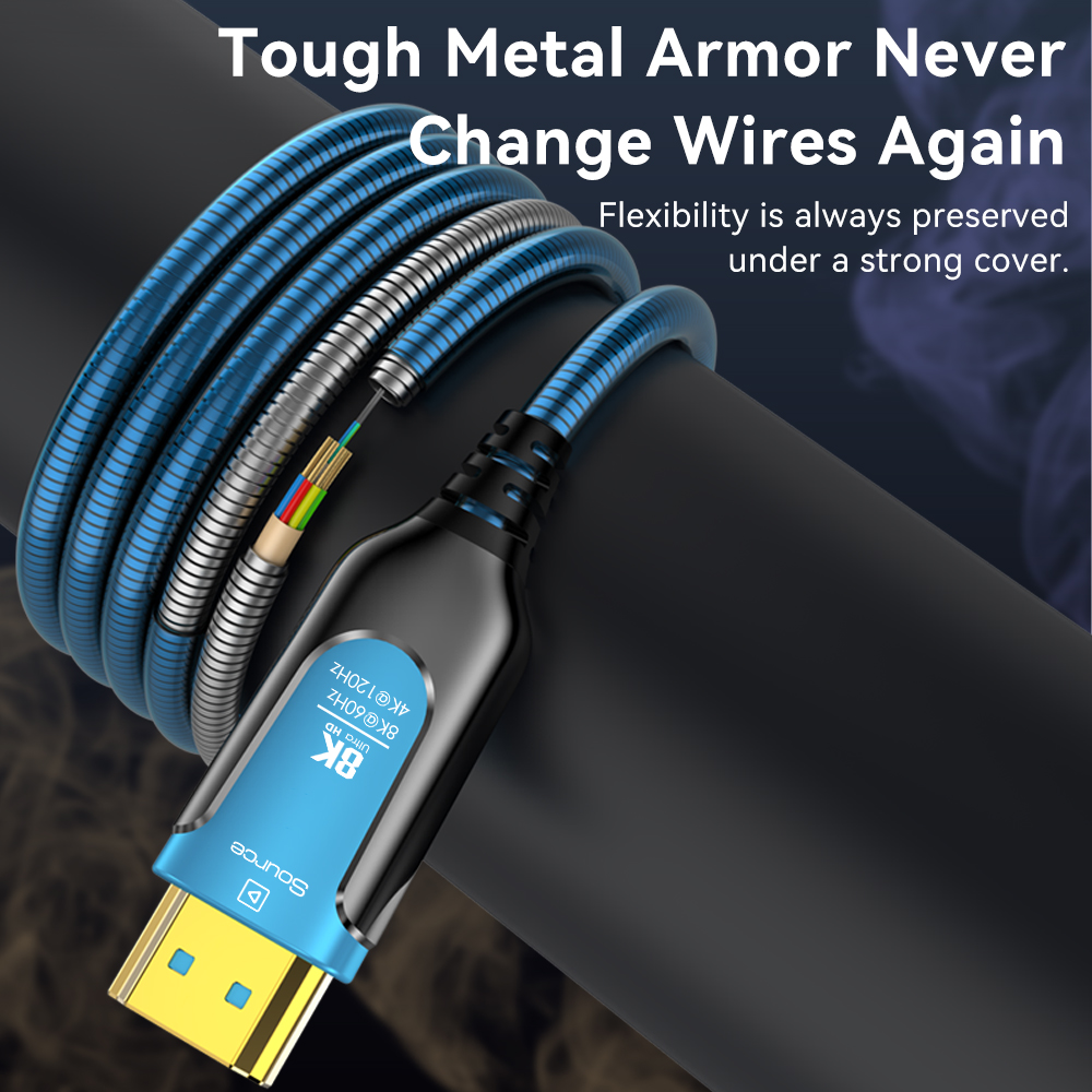 8K Armored HDMI Fiber Optic Ca - Hdmi 2.1 Cable 8K 60Hz 48Gbps Earc review and price