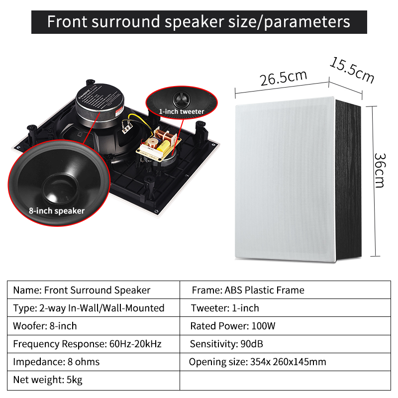 7.1 In-wall Wall-mounted Home  - Home Theater System 7.1 Surround Sound review and price