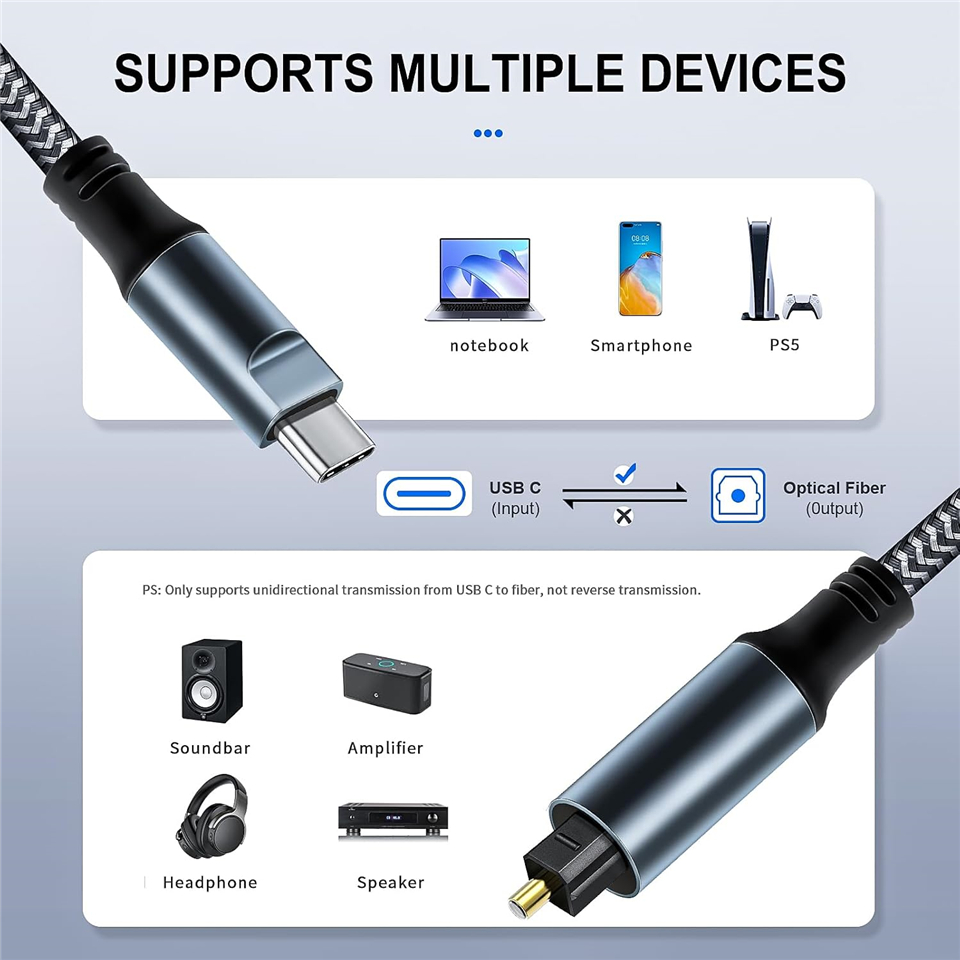 USB Type C to Optical SPDIF To - Optical Audio Cable Toslink Gold Plated review and price